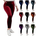 thumbnail image 1 of Wlynlyn Velvet Leggings for Women Casual High Waisted Solid Color Slim Fitted Tight Tousers, 1 of 9
