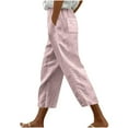 thumbnail image 1 of Wlynlyn Women Capri Pants Elastic Waisted Drawstring Loose Fitted Summer Beach Vacation Lounge Cropped Trousers with Pockets, 1 of 5