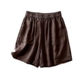 thumbnail image 1 of Wlynlyn Women Cotton Linen Shorts Summer Casual Drawstring Flowy Shorts Wide Leg Shorts Plus Size Beach Shorts, 1 of 2