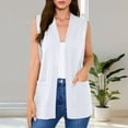 thumbnail image 1 of Wlynlyn Women Sleeveless Cardigans Casual Loose Fitted Open Front Solid Color Summer Ladies Vest with Cozy Large Pockets, 1 of 9