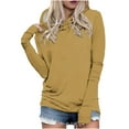 thumbnail image 1 of Wlynlyn Women's Hoodies Long Sleeve Pocket Basic Casual Sweatshirt Lightweight Slim Fitted Pullover(X-Large,Yellow), 1 of 5