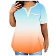 thumbnail image 1 of Wlynlyn Women's Plus Size T Shirts Short Sleeve Tops Casual V Neck Tees Loose Fitted Blouses Gradient Color, 1 of 5