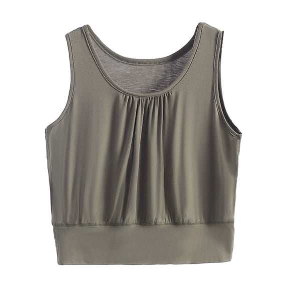 Wlynlyn Women's Plus Size Tank Tops Sleeveless Pajamas Tops Crewneck Cropped Undershirts Vest Casual Loose Base Layer Top