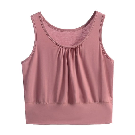 Wlynlyn Women's Plus Size Tank Tops Sleeveless Pajamas Tops Crewneck Cropped Undershirts Vest Casual Loose Base Layer Top