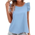 thumbnail image 1 of Wlynlyn Women's Tank Top Ruffle Cap Sleeve Summer Tops Crewneck Casual Flowy Basic Tanks Shirts, 1 of 5