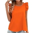 thumbnail image 1 of Wlynlyn Women's Tank Top Ruffle Cap Sleeve Summer Tops Crewneck Casual Flowy Basic Tanks Shirts, 1 of 5