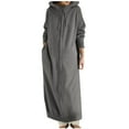 thumbnail image 1 of Wlynlyn Women's Zip up Hoodies Oversized Fleece Lined Long Tunic Sweatshirts Casual Long Sleeve Fall Hoodie Jacket Coat(X-Large,Gray), 1 of 9