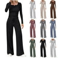 thumbnail image 1 of Wlynlyn Womens 2 Piece Outfits Matching Lounge Sets Fall Fashion Crewneck Sweatshirts Wide Leg Pants Sweatsuits, 1 of 7