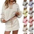 thumbnail image 1 of Wlynlyn Womens 2 Piece Outfits Striped Casual Sweatshirt Skirt Sets Long Sleeve Faashion Tops Vacation Matching Lounge Sets, 1 of 6