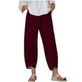 thumbnail image 1 of Wlynlyn Womens Baggy Wide Leg Pants Elastic Waisted Casual Palazzo Pants Summer Beach Vacation Lounge Trousers with Pockets S-9XL, 1 of 5