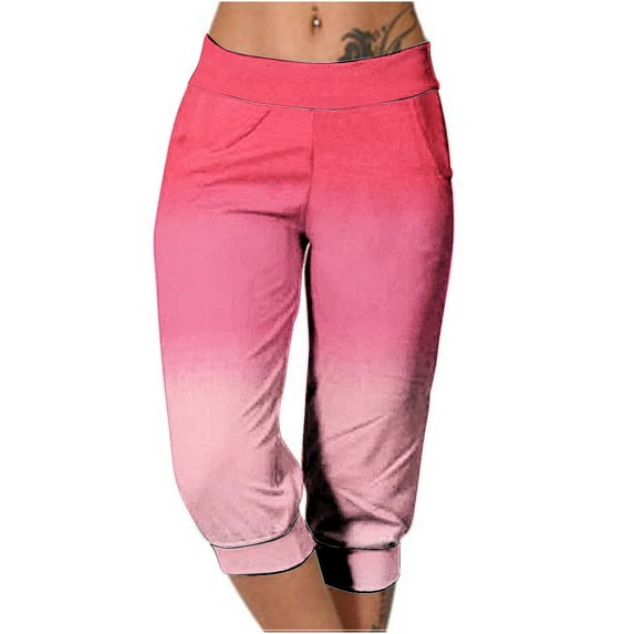 Wlynlyn Womens Capri Pants Loose Drawstring High Waisted Sweatpants Running Gym Yoga Bottoms Lounge Cropped Pants with Pockets