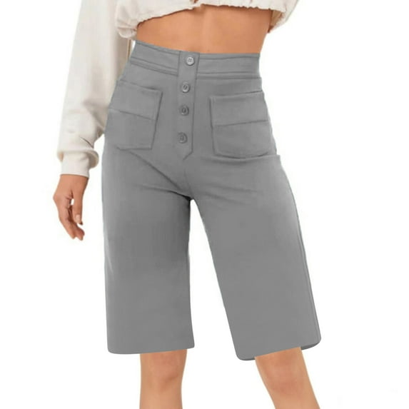 Wlynlyn Womens Dress Shorts High Waisted Business Shorts Knee Length Dressy Casual Work Shorts with Pockets