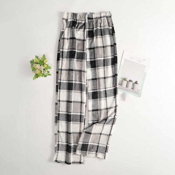 Wlynlyn Womens Flannel Pajama Pants Fashion Printed Pjs Pants High Waisted Soft Lounge Bottoms with Pockets