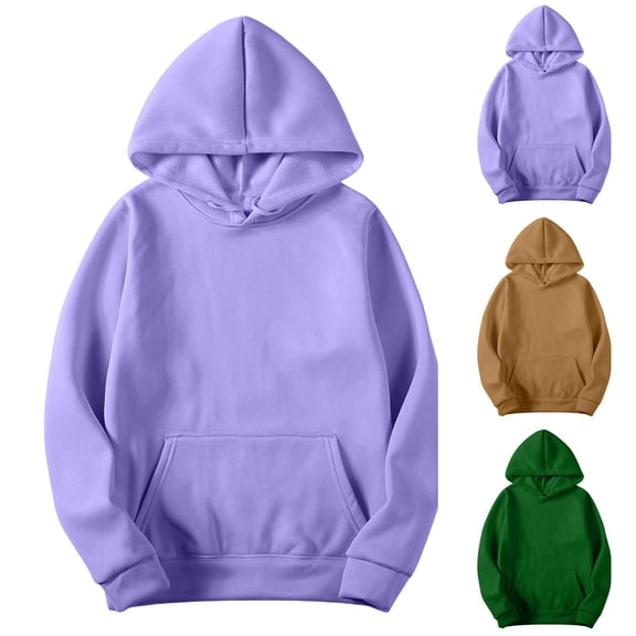 Wlynlyn Womens Hoodies Casual Fleece Lined Long Sleeve Tops Unisex Vintage Hooded Sweatshirts with Pockets