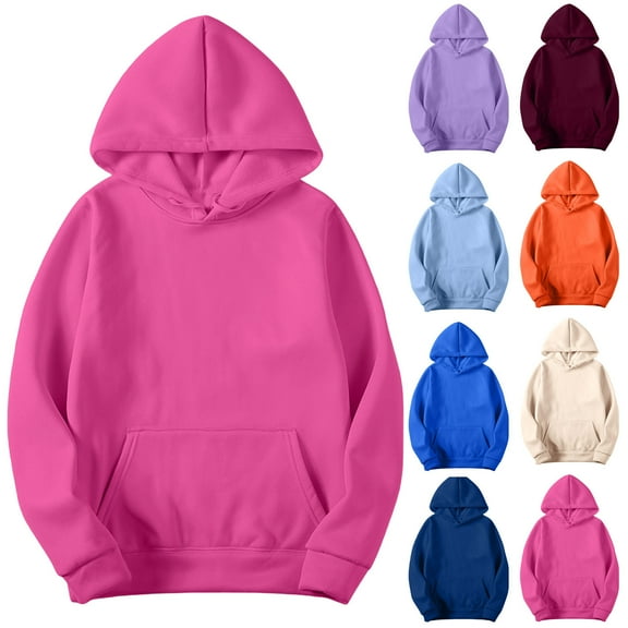 Wlynlyn Womens Hoodies Casual Fleece Lined Long Sleeve Tops Unisex Vintage Hooded Sweatshirts with Pockets