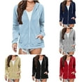 thumbnail image 1 of Wlynlyn Womens Hoodies Long Sleeve Full Zip up Basic Sweatshirts Drawstring Jacket Coat with Pockets Size S, 1 of 9