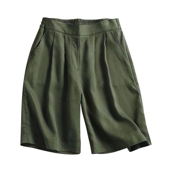 Wlynlyn Womens Knee Length Shorts High Waisted Going out Shorts Pleated Summer Casual Shorts