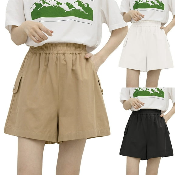 Wlynlyn Womens Lounge Shorts High Wasit Summer Shorts Wide Leg Flowy Casual Shorts with Pockets