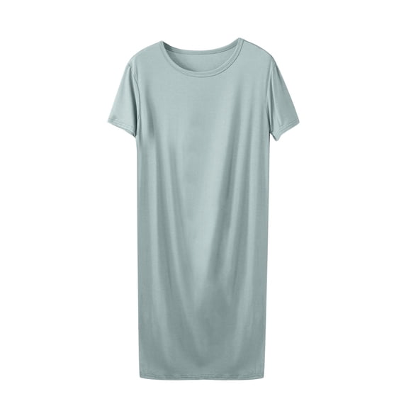 Wlynlyn Womens Nightgowns for Women Short Sleeves V Neck Sleepwear Plus Size Sleepshirt Short Nightshirt Tshirts Dress S-XXL(Army Green,4XL)