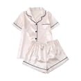 thumbnail image 1 of Wlynlyn Womens Pajama Sets Short Sleeve Button down Shirts Solid Color Soft Pjs Loungewear Sleepwear, 1 of 8