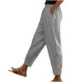 thumbnail image 1 of Wlynlyn Womens Pant Plus Size High Waisted Summer Beach Pants Straight Leg Hollow out Ankle Length Pants with Pockets, 1 of 2