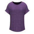 thumbnail image 1 of Wlynlyn Womens Plus Size Sweaters Short Sleeve Shirts Crewneck Pullover Top Ribbed Knit Lightweight Loose Tunic Top 3Xl, 1 of 4
