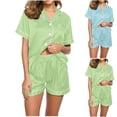 thumbnail image 1 of Wlynlyn Womens Satin Pajamas Sets Short Sleeve Loungewear 2 Piece Pjs Outfits Button down Blouse Shorts Sleepwear, 1 of 5