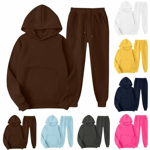 Wlynlyn Womens Sweatsuits Oversized Long Sleeve Hoodies Sweatpants Tracksuit Casual Fleece Lined Athletic Jogger Sets