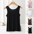 thumbnail image 1 of Wlynlyn Womens Tank Tops Crew Neck Solid Color Loose Sleeveless Undershirts Wide Strap Soft Comfy Loungewear, 1 of 8