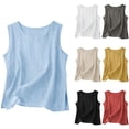thumbnail image 1 of Wlynlyn Womens Tank Tops Loose Causal Sleeveless Summer Shirts Crewneck Solid Color Beach Camisole Tops, 1 of 5