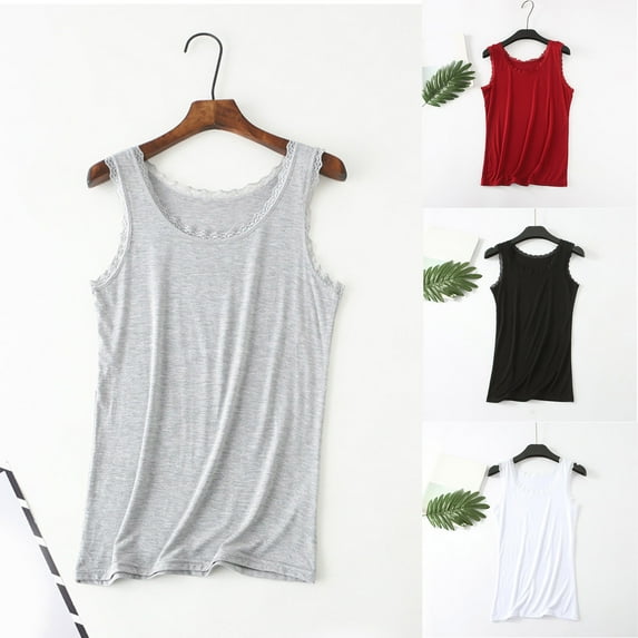 Wlynlyn Womens Tank Tops Sleeveless Scoop Neck Cami Undershirts Summer Casual Soft Slim Fitted Camisole Shirts