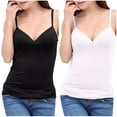 thumbnail image 1 of Wlynlyn Womens Tank Tops With Built In Bra Spaghetti Strap Sleeveless Shirts Deep V Neck Base Layer Undershirts Soft Comfy Camis XL, 1 of 4