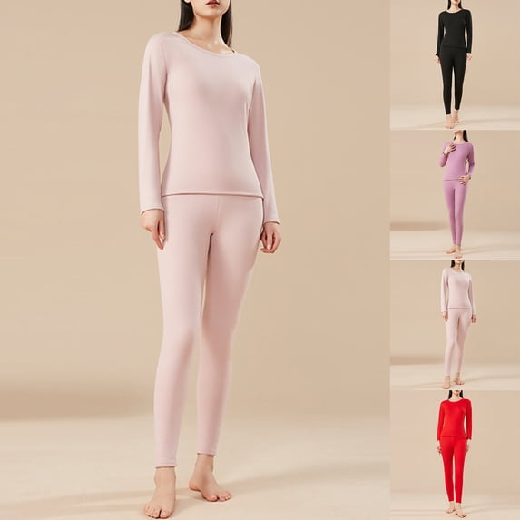 Wlynlyn Womens Thermal Underwear Sets Long Johns Base Layer Top Bottom Sets Soft Warm Cold Weather Pajamas Sets