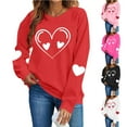 thumbnail image 1 of Wlynlyn Womens Valentines Sweatshirts Long Sleeve Heart Printed Pullover Shirts Casual Loose Crewneck Tee Tops, 1 of 10