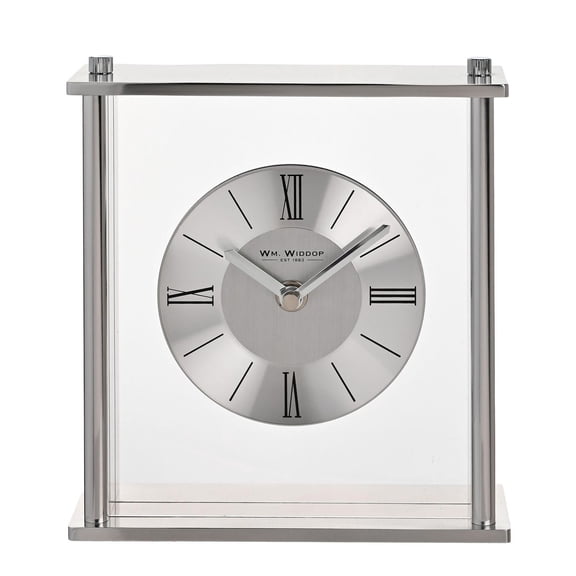 Wm. Widdop Silver Square Mantel Clock