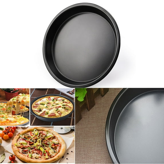 Wmhsylg 7" Round Tray Pizza Pan for Oven Deep Cake Mould Kitchen Baking Pan Non-stick 7inches Dish Pie Black