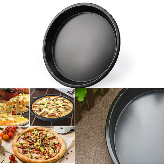 Wmhsylg 7" Round Tray Pizza Pan for Oven Deep Cake Mould Kitchen Baking Pan Non-stick 7inches Dish Pie Black
