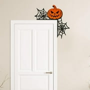 Wmhsylg Home Decor Halloween Pumpkin Witch Wooden Door Corner Decoration Lintel Holiday Decor Crafts Hanging Decor C