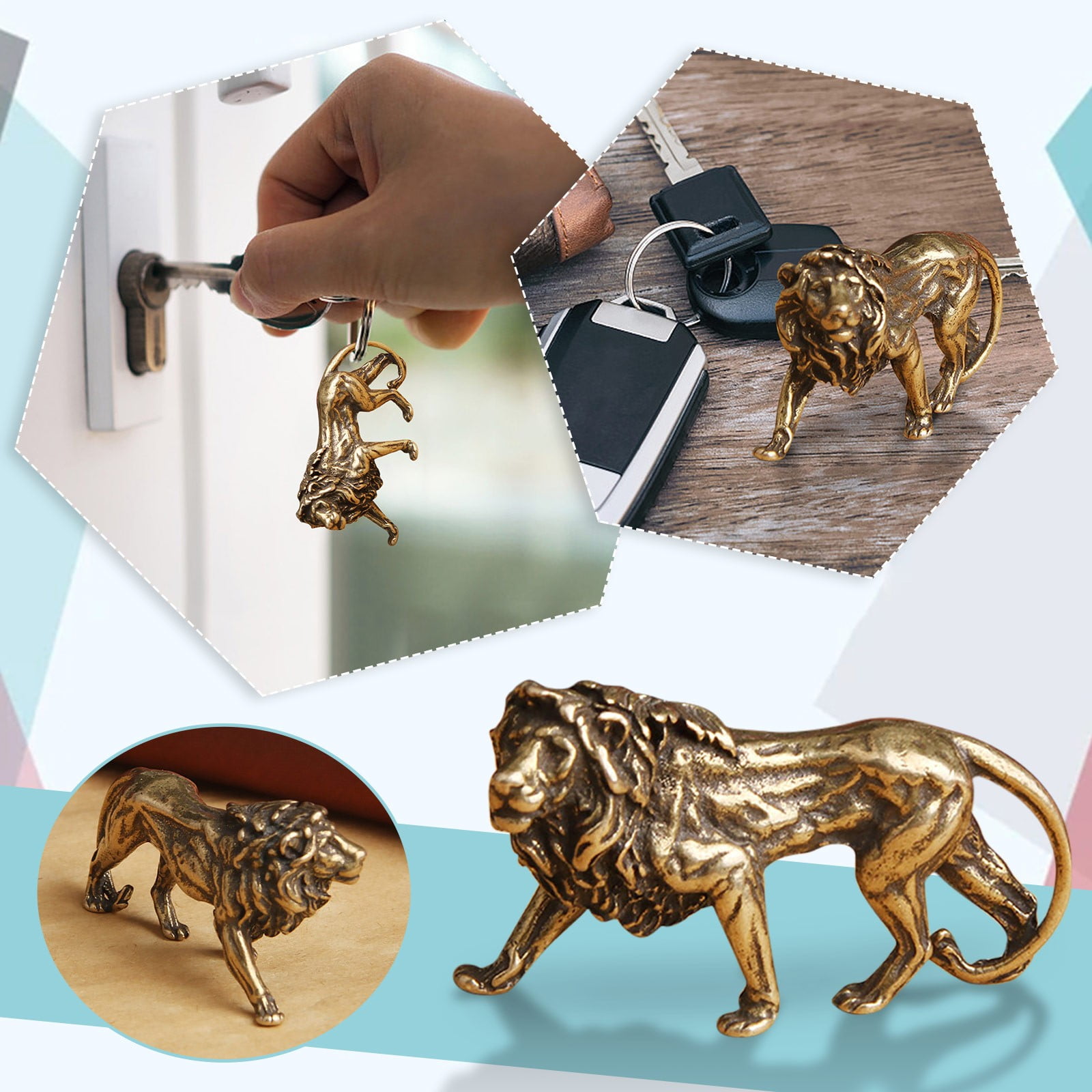 Wmhsylg Metal Purpose Ornaments Keychain Desktop Pendant Brass Creative