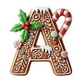 thumbnail image 1 of Wmkox8yii 26 Gingerbread Alphabet Ornaments for Christmas Tree Candy Cane Initial Letter A to Z Pendant with Berries Pattern Mini Monogram Hanging Decorations for Party Gifts DIY Decor, 1 of 5