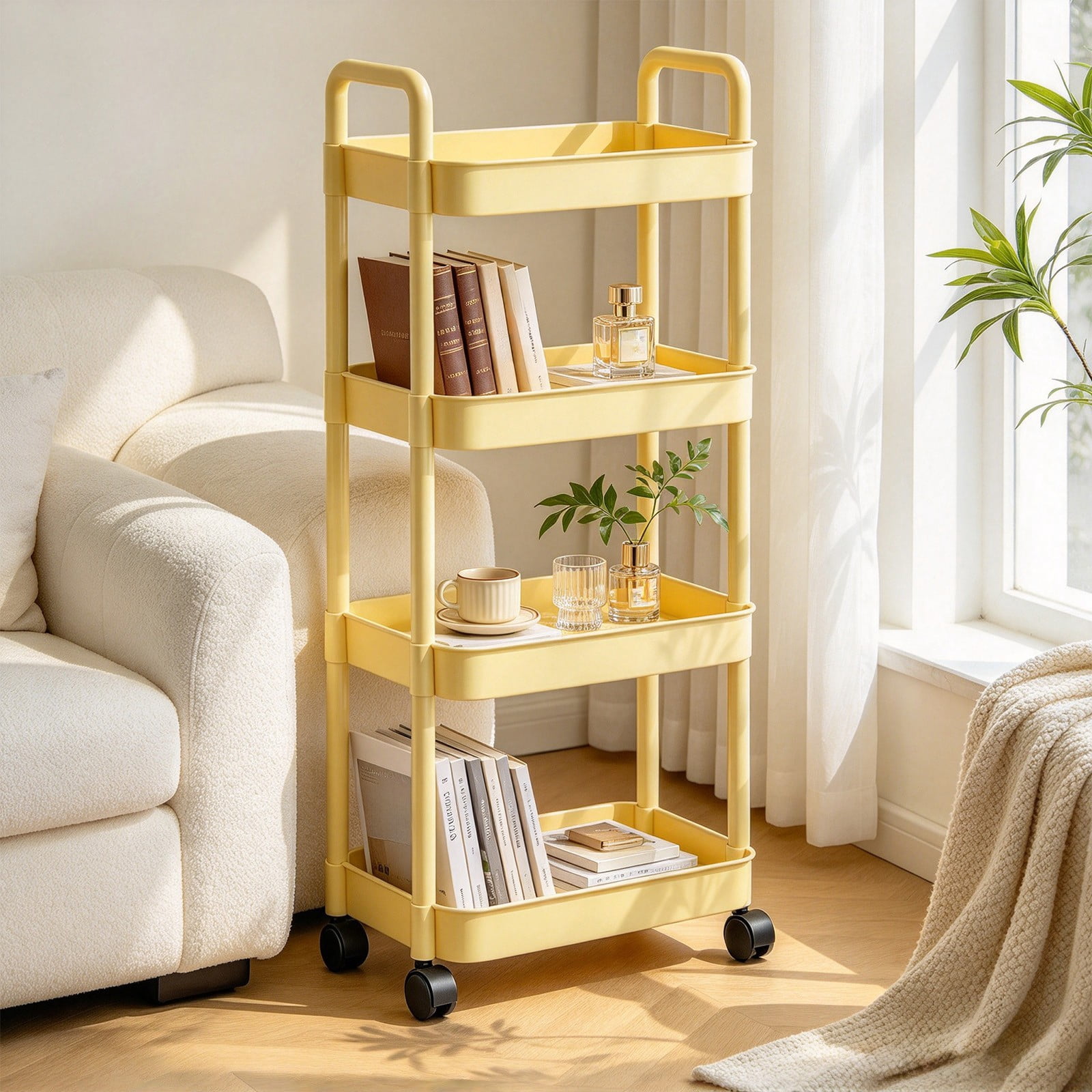 Wmkox8yii 4-Tier Rolling Storage Cart 38.2