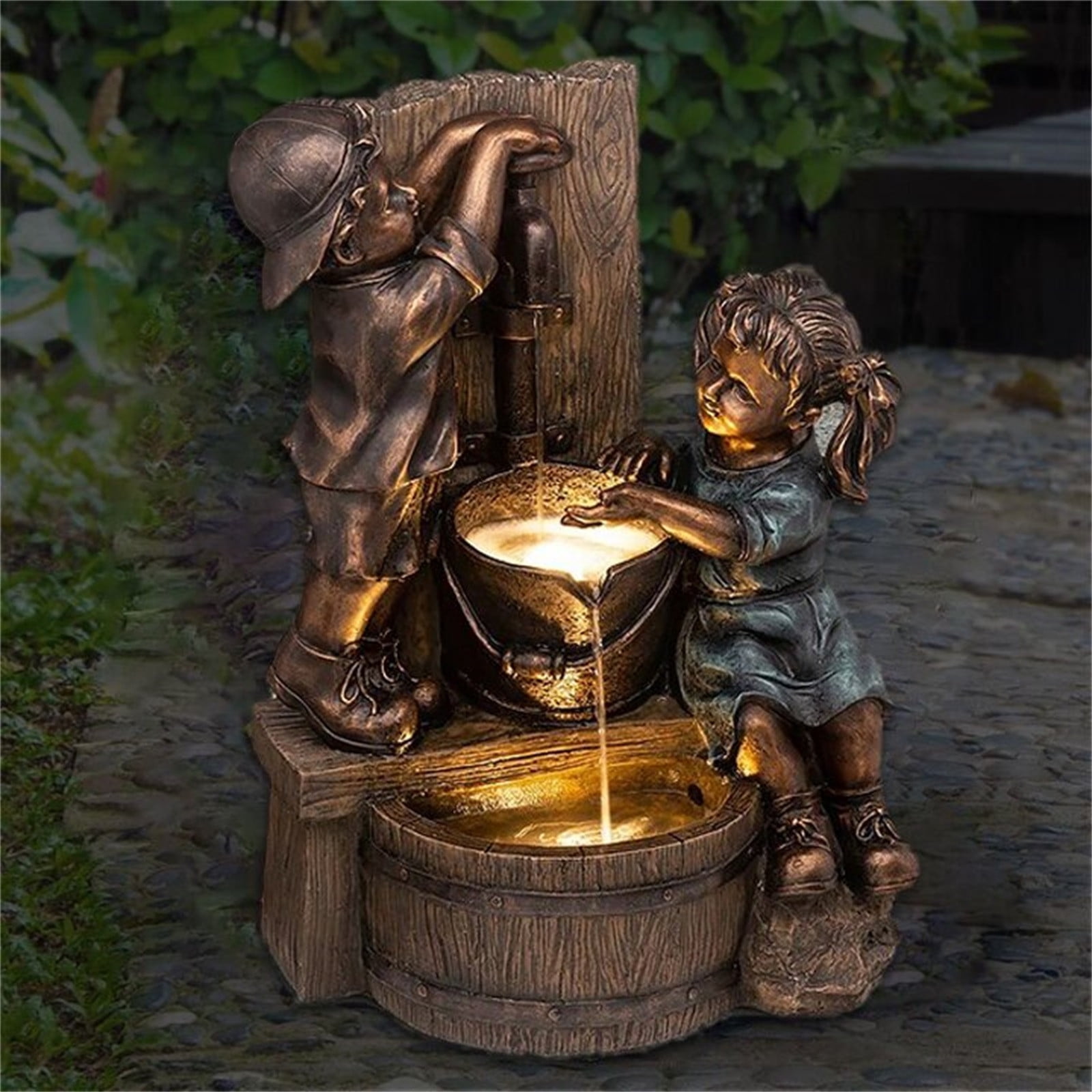 Modern Brown Natural Rock Water Fountains, For Outdoor Decoration