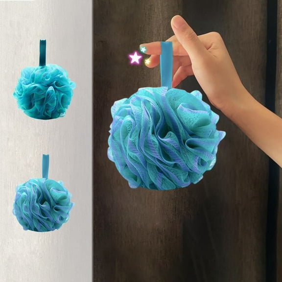 Wmkox8yii Bath Sponges Loofahs Large Size 70g/Piece,Blue Shower Sponge Exfoliating Cleaning Bath Loofa Body Scrubber Balls for Women Men Children Washing