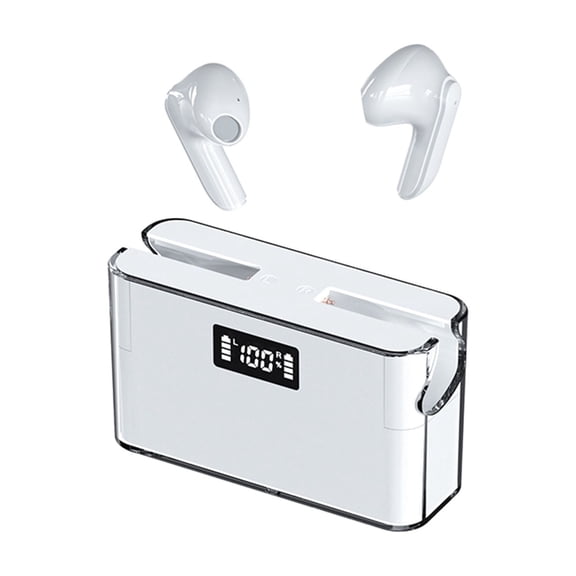 Wmkox8yii Bluetooth 5.3 Headphones Wireless Earbuds with Digital Power Display Headsets,6-8H Playtime,with Charging Case and Heavy Bass for Sports Fitness Laptop TV Computer Cell Phone Games
