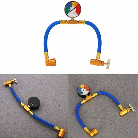 Wmkox8yii R134A AC Refrigerant Recharge Hose Kit,1/2" Self-Sealing Valve Can,Charge Hose with Pressure Gauge, Fits for Car AC Air Conditioning Refrigerant