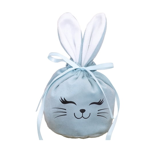 Wmkox8yii Cute Easter Bunny Gift Bag with Drawstring,Rabbit Ear Velvet Treat Pouch,Festive Bag for Easter Egg Hunt Party Candy Gift Basket Home Decor