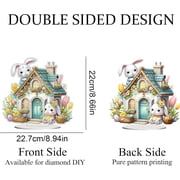 Wmkox8yii Easter Desktop Diamond Art Kit with Stand,Double Sided Special Shaped Rhinestone Tabletop Ornament,Gem Painting Craft for Home Deco,Gift