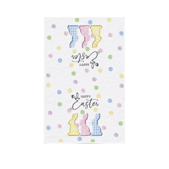 Wmkox8yii Easter Kitchen Towel,Bunny Eggs Happy Easter Dish Towel,Highly Absorbent Hand Towel for Cooking Baking Table Home Decor