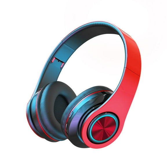 Wmkox8yii Folding Design Bluetooth 5.2 Wireless Headphones Over Ear wtih LED Light,Automatic Noise Reduction,8H Playtime,HiFi Stereo Foldable Lightweight Headset,Deep Bass for Home Office Game