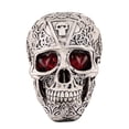 thumbnail image 1 of Wmkox8yii Glowing Skull Heads for Halloween Decoration Outdoor Indoor,Life Size Human Skull Sculpture with LED Light Up Glowing Eyes,Resin Skull Head Halloween Ornaments Props Dress Up, 1 of 6